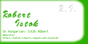 robert istok business card